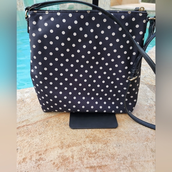 Kate Spade Black And White Polka Dot Nylon Crossbody Bag - Picture 14 of 16